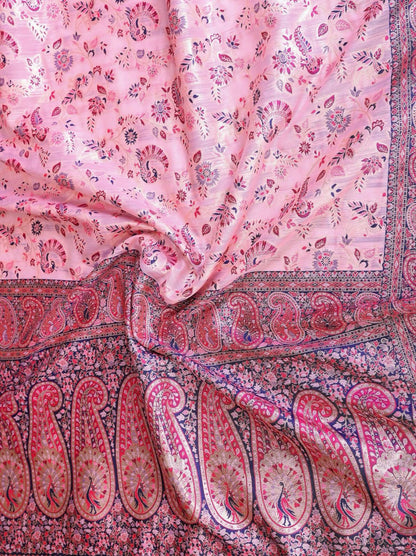 Teeya Creation New Latest Trendy Wedding Wear Pashmina Silk Saree-Pink