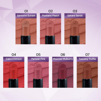 Sugar Cosmetics Glide Peptide Serum Lipstick with Vitamin E - 07 Tuscany Truffle