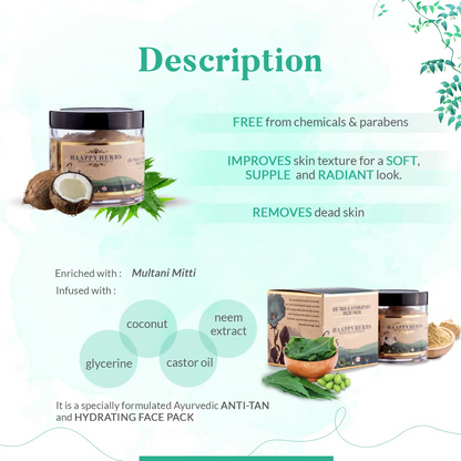 HaappyHerbs Ayurvedic De Tan & Hydrating Face Pack