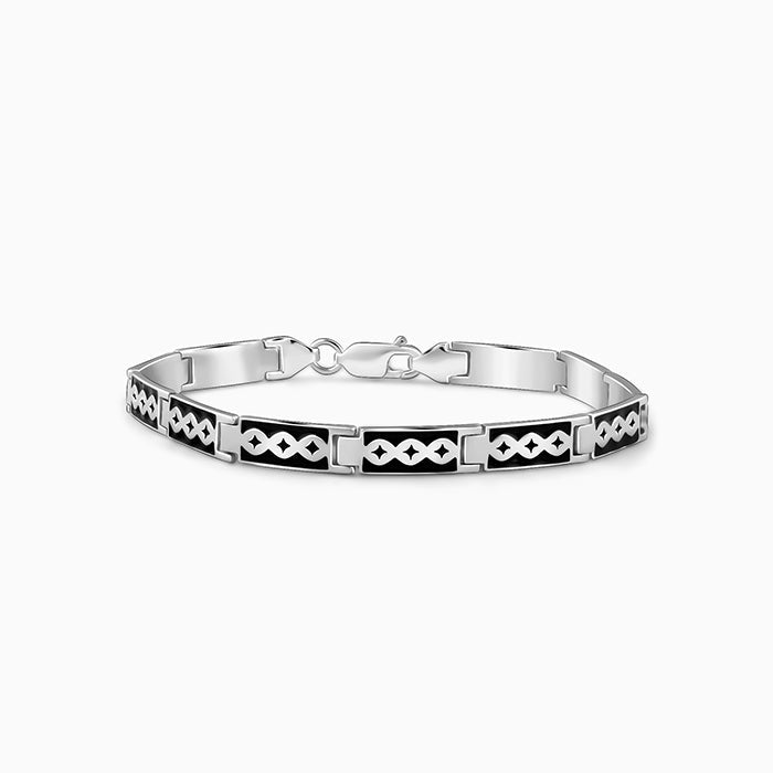 Aditya Roy Kapur Silver Eternal Knot Bracelet For Him