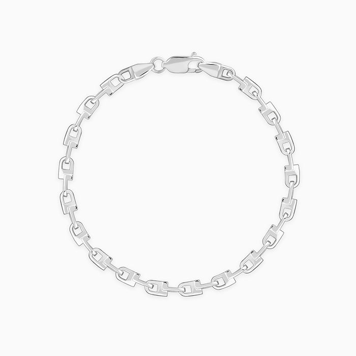 Silver Steel Stride Bracelet For Him