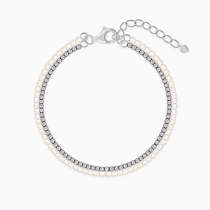 Silver Jayne Pearl Tennis Bracelet