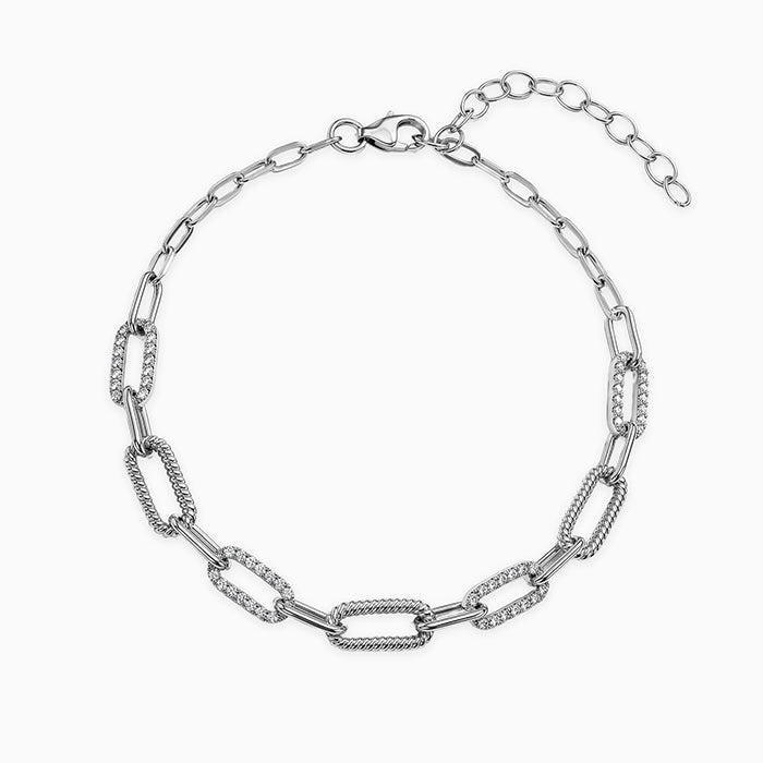 Kriti Sanon Silver Toned Paperclip Link Bracelet