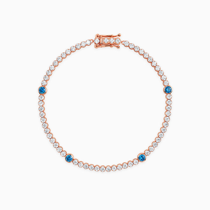 Rose Gold Shiney Tennis Bracelet (Size 18 cm)