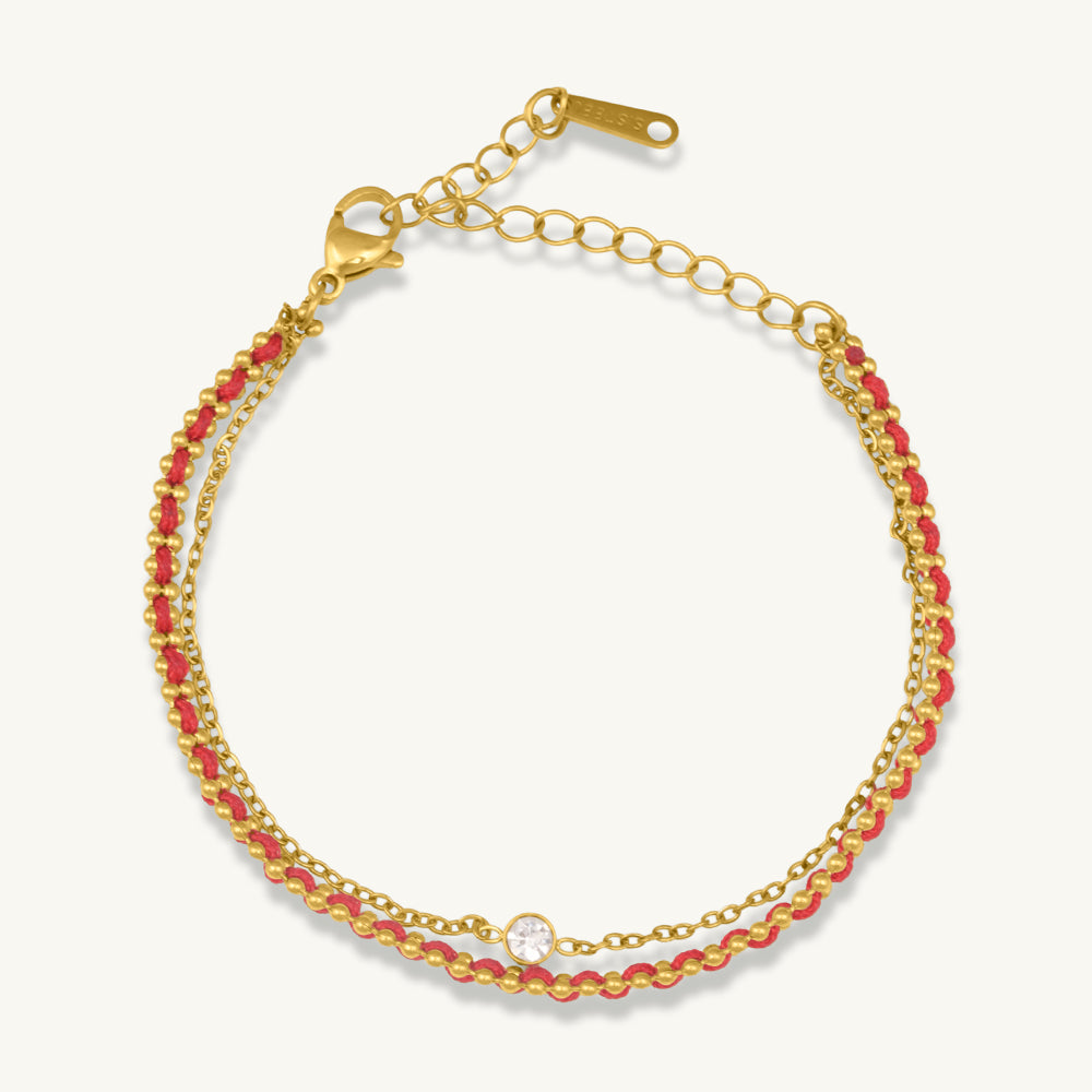 Red Scarlet Dual Layer Bracelet
