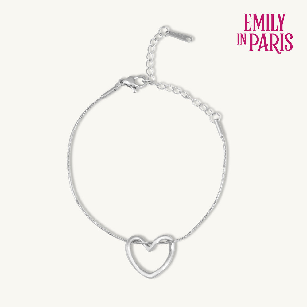 Slender Hollow Heart Bracelet