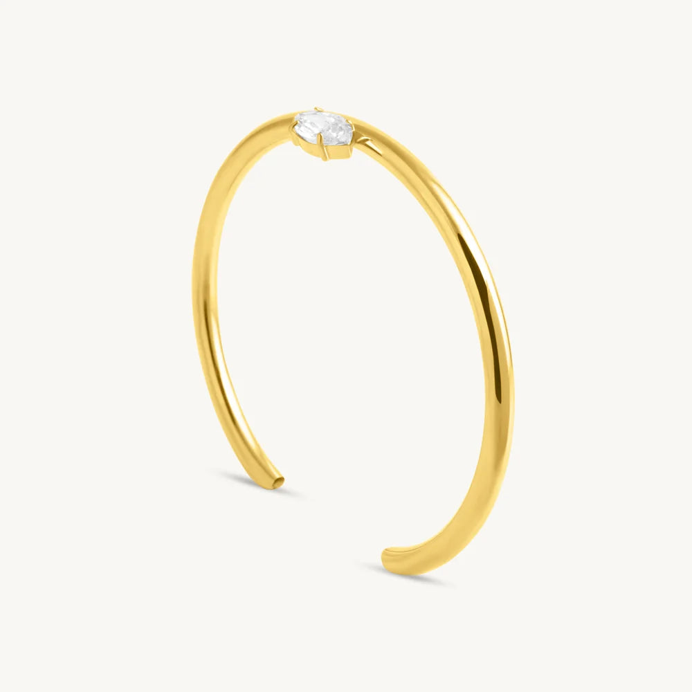 Radiant Solitaire Open Cuff Bracelet