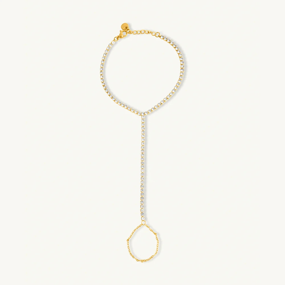 Sparkling CZ Trail Hand Harness Bracelet