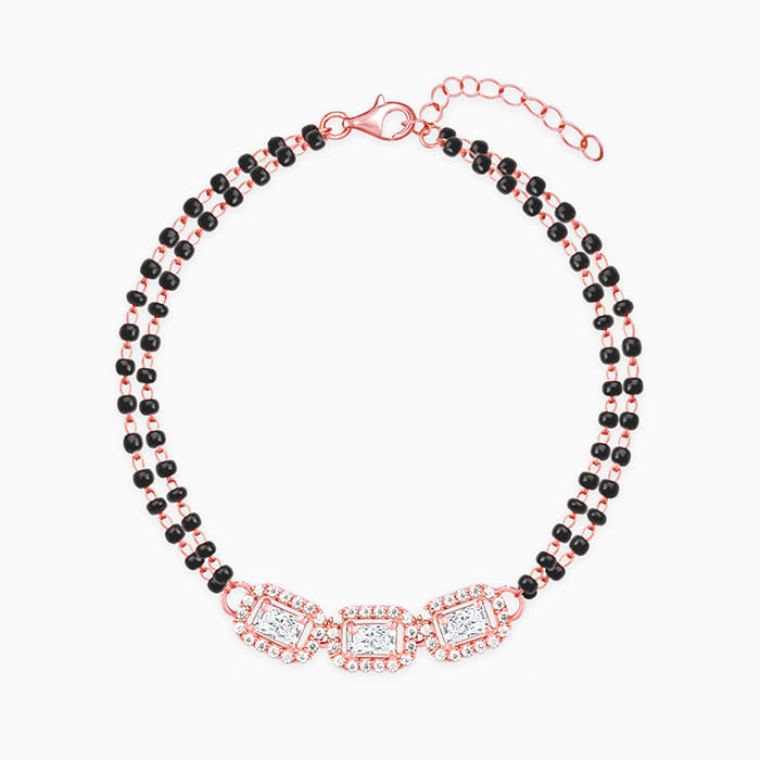 Rose Gold Zircon Radiant Mangalsutra Bracelet