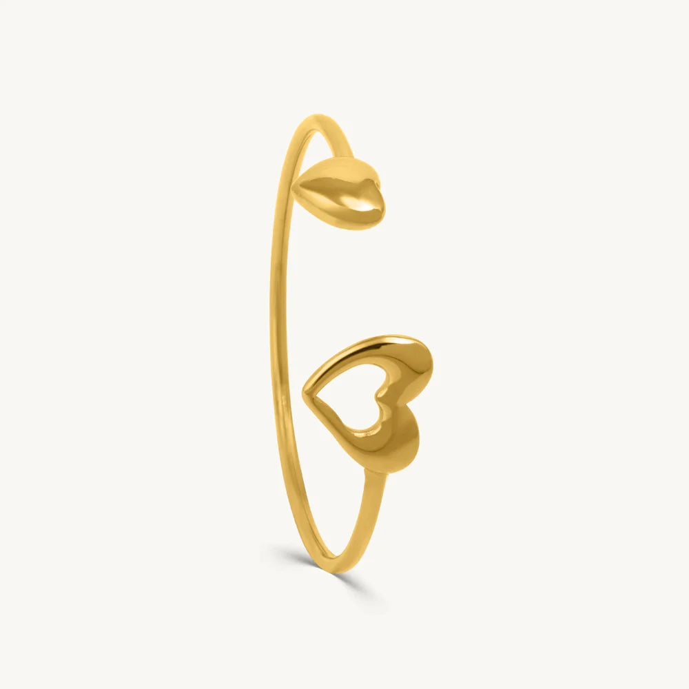 Dual Heart Golden Cuff
