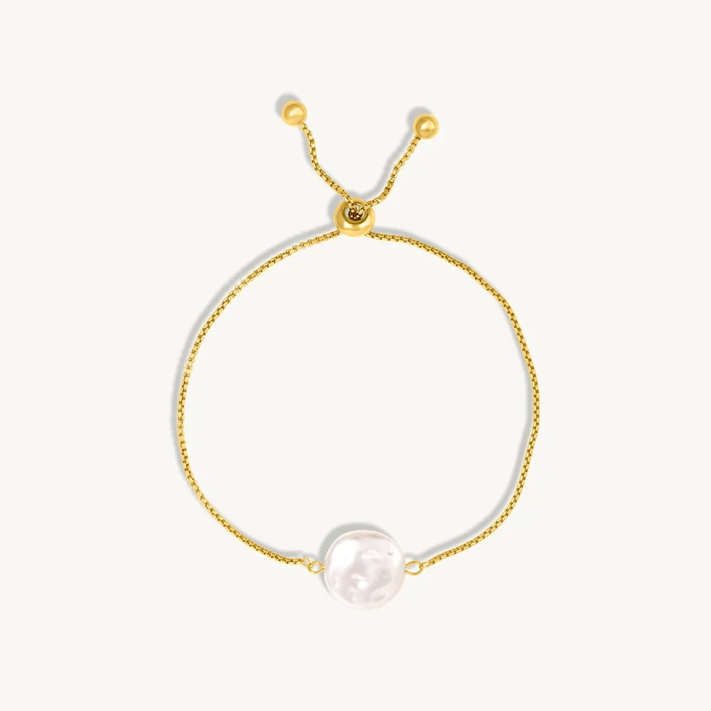 Dainty Pearl Motif Bolo Bracelet