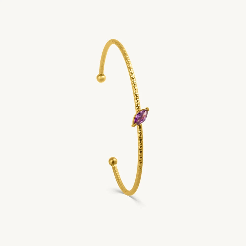 Textured Marquise Cuff Bracelet