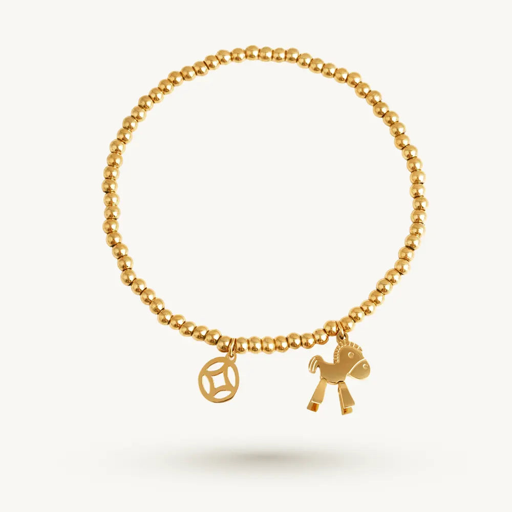 Flexible Beaded Charm Bracelet