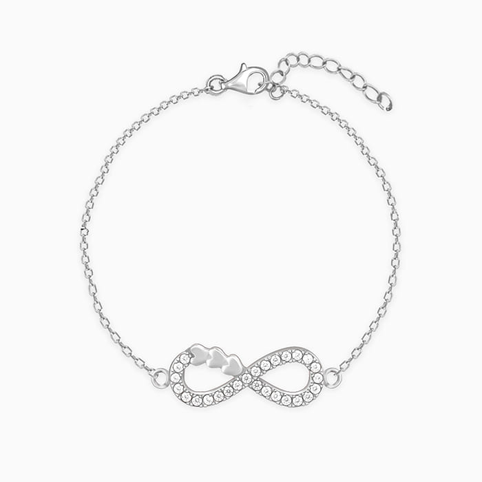 Kriti Sanon Silver Infinity Heart Bracelet