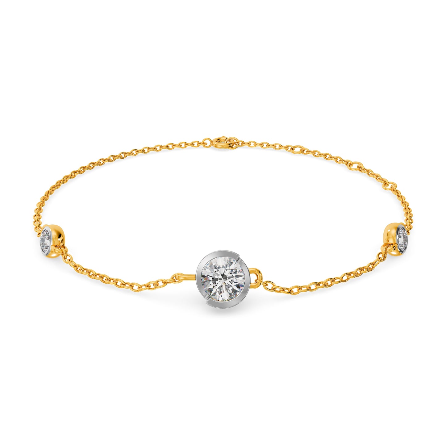 Radiant Trio 9KT Gold Laboratory Grown Diamond Bracelet