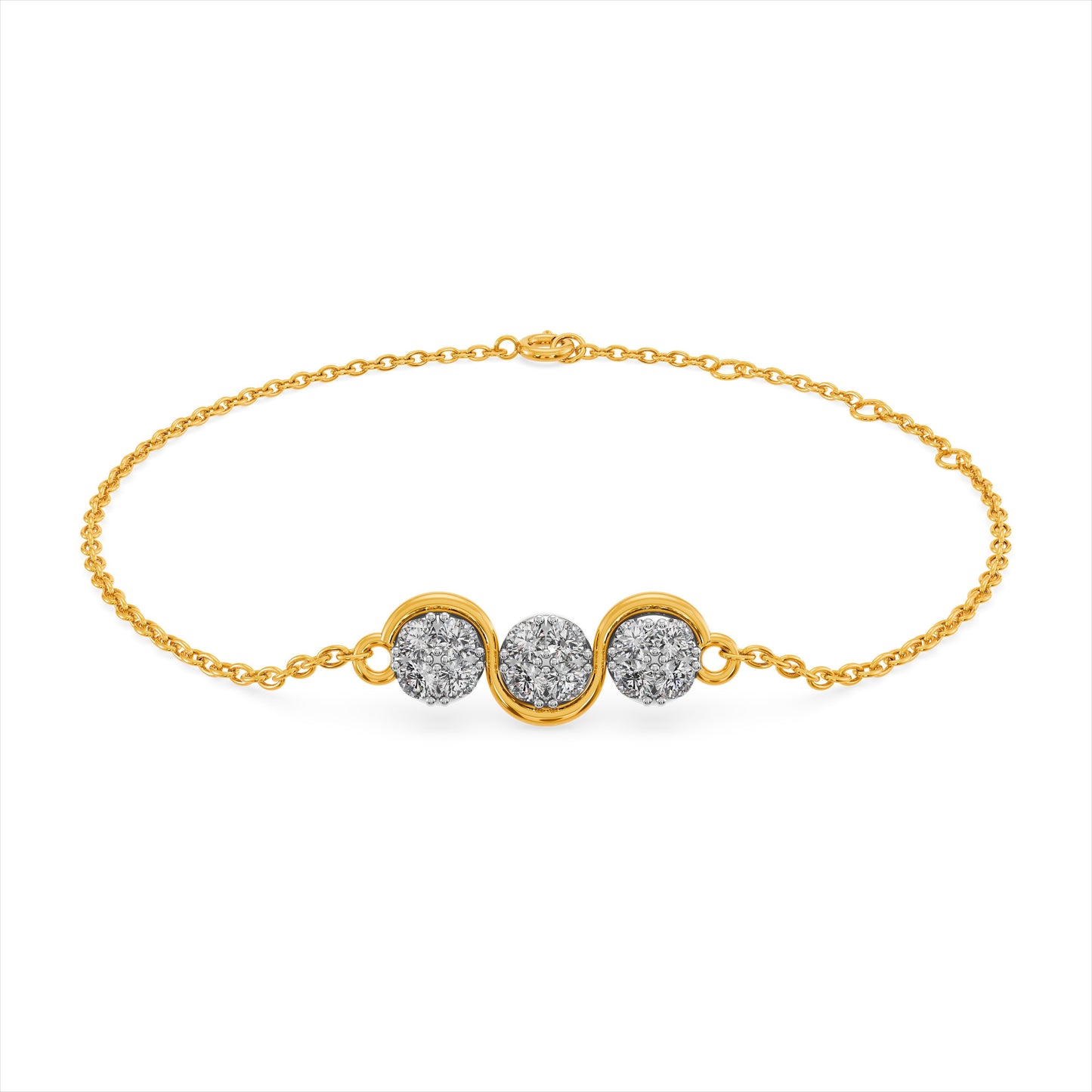Luna Trio 9KT Gold Laboratory Grown Diamond Bracelet