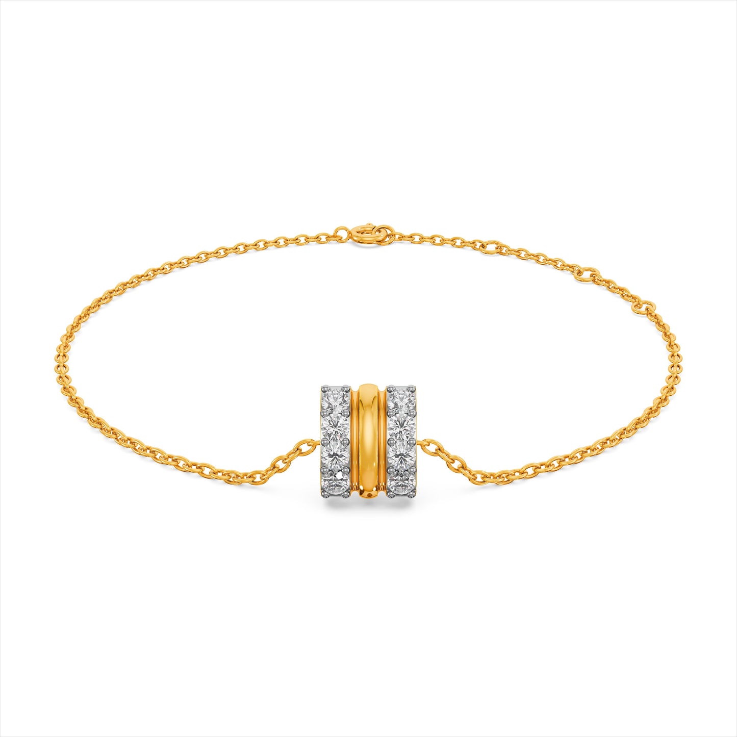 Stripe Luster 9KT Gold Laboratory Grown Diamond Bracelet