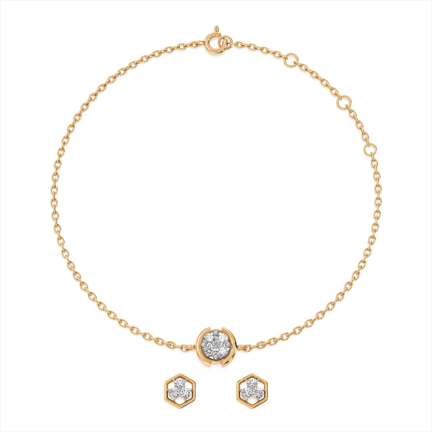 Veda Hex 9KT Gold Laboratory Grown Diamond Set