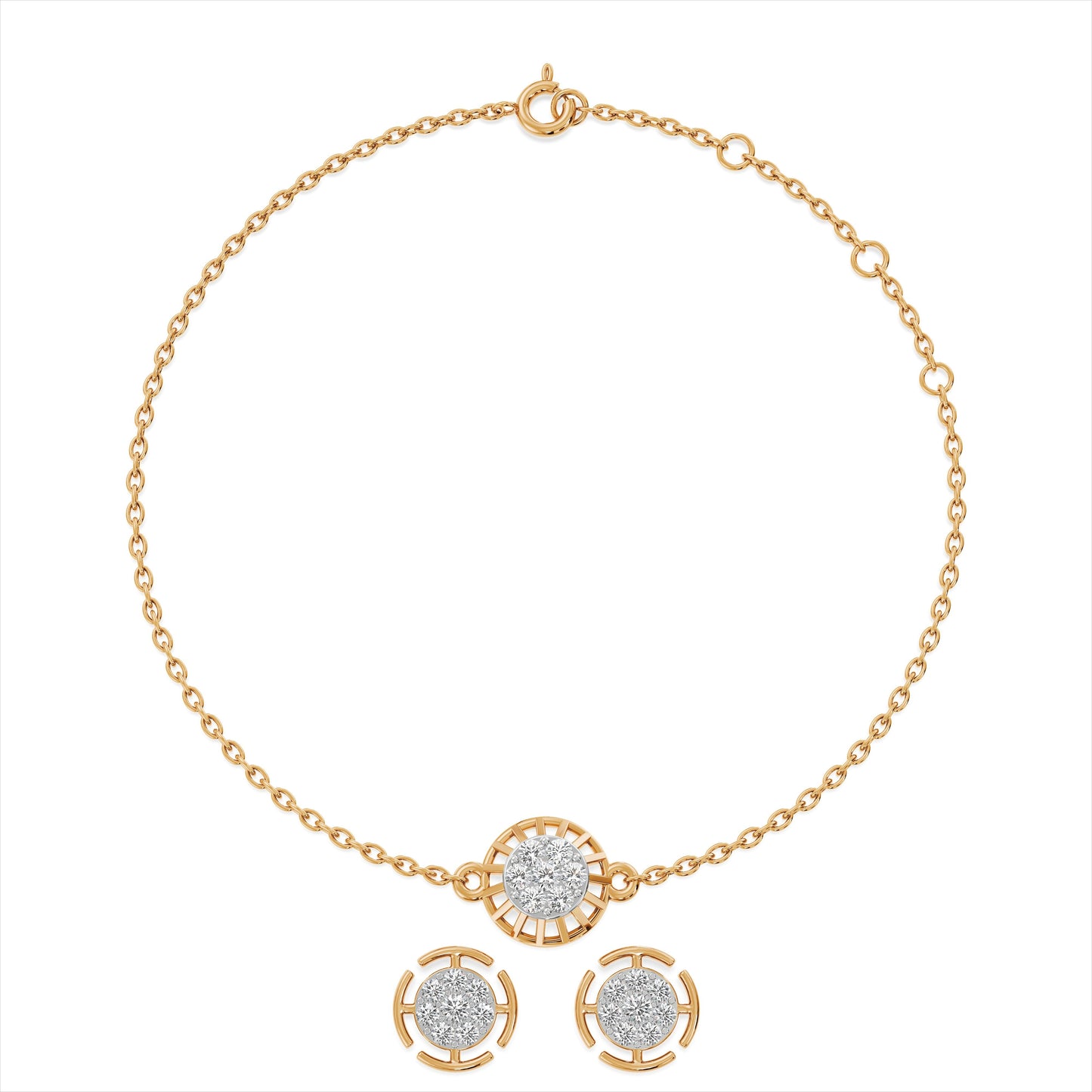 Niva Halo 9KT Gold Laboratory Grown Diamond Set