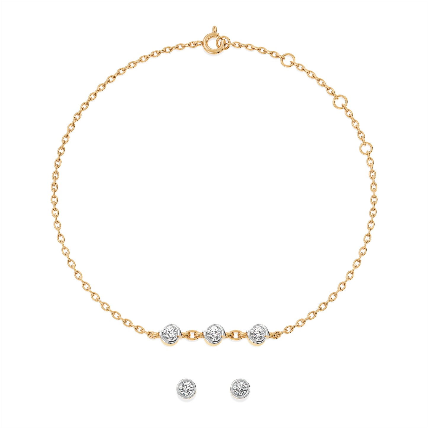Orbit Petal 9KT Gold Laboratory Grown Diamond Set