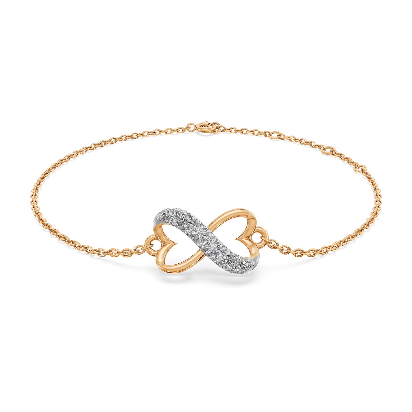 Forever Linked Heart 9KT Gold Laboratory Grown Diamond Bracelet
