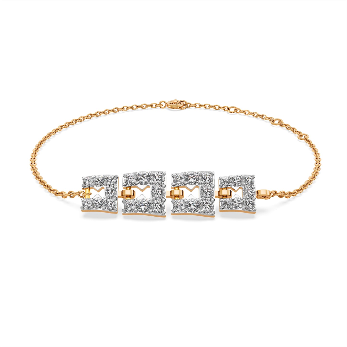 Solvara Linked 9KT Gold Laboratory Grown Diamond Bracelet