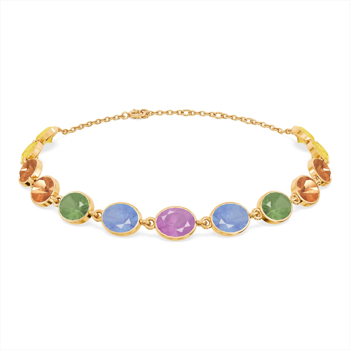 Multi Coloured Sapphire 9KT Gold Bracelet