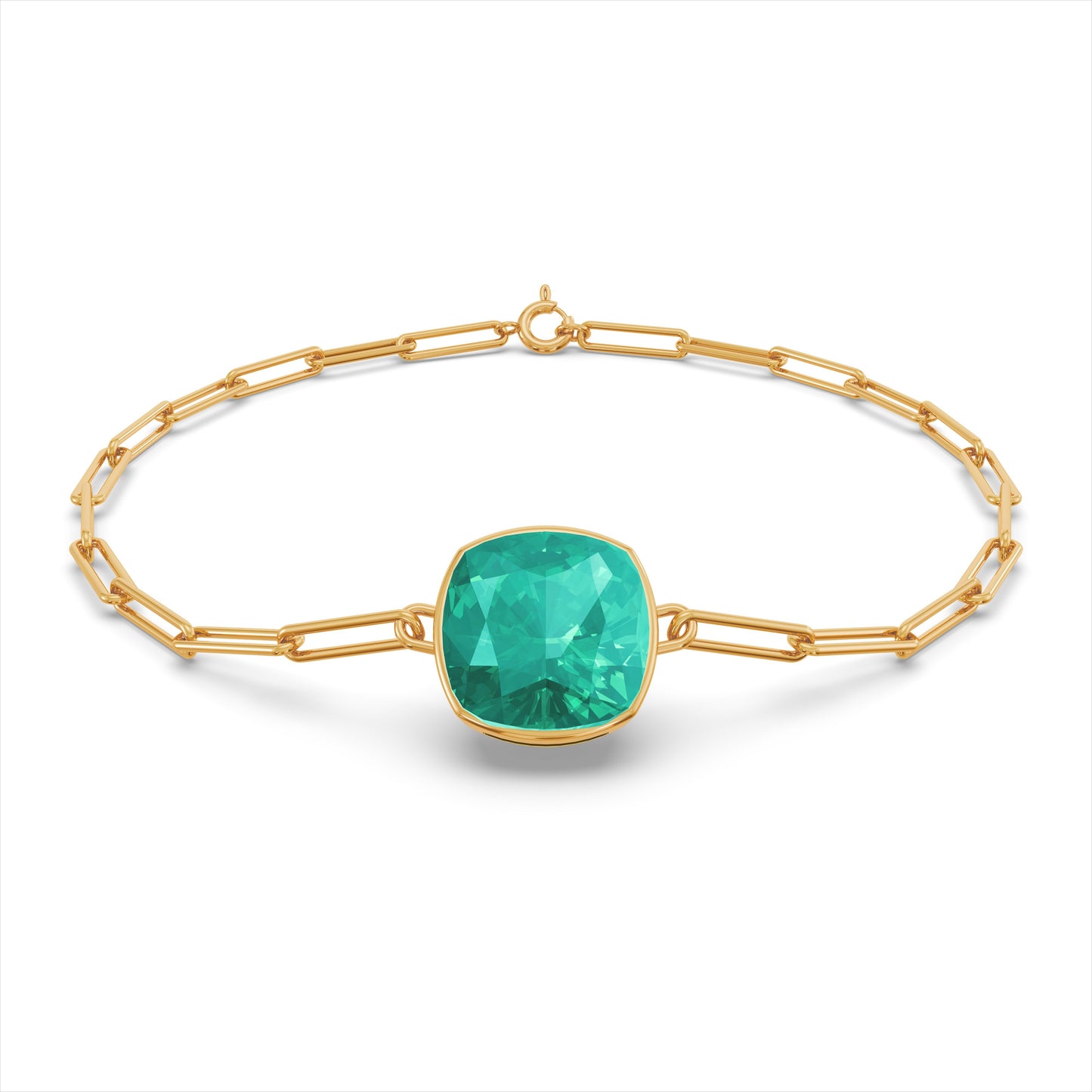 Natural Emerald 9KT Gold Bracelet