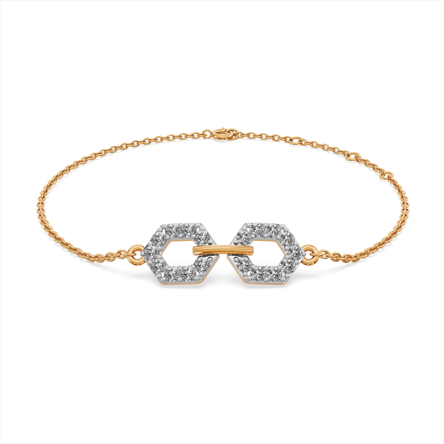 Bond Link 9KT Gold Laboratory Grown Diamond Bracelet