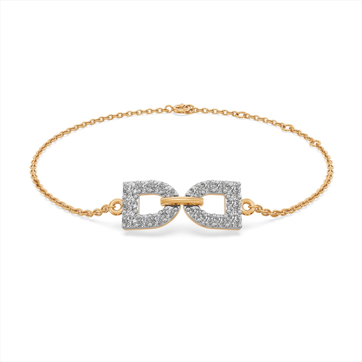 Connected D 9KT Gold Laboratory Grown Diamond Bracelet