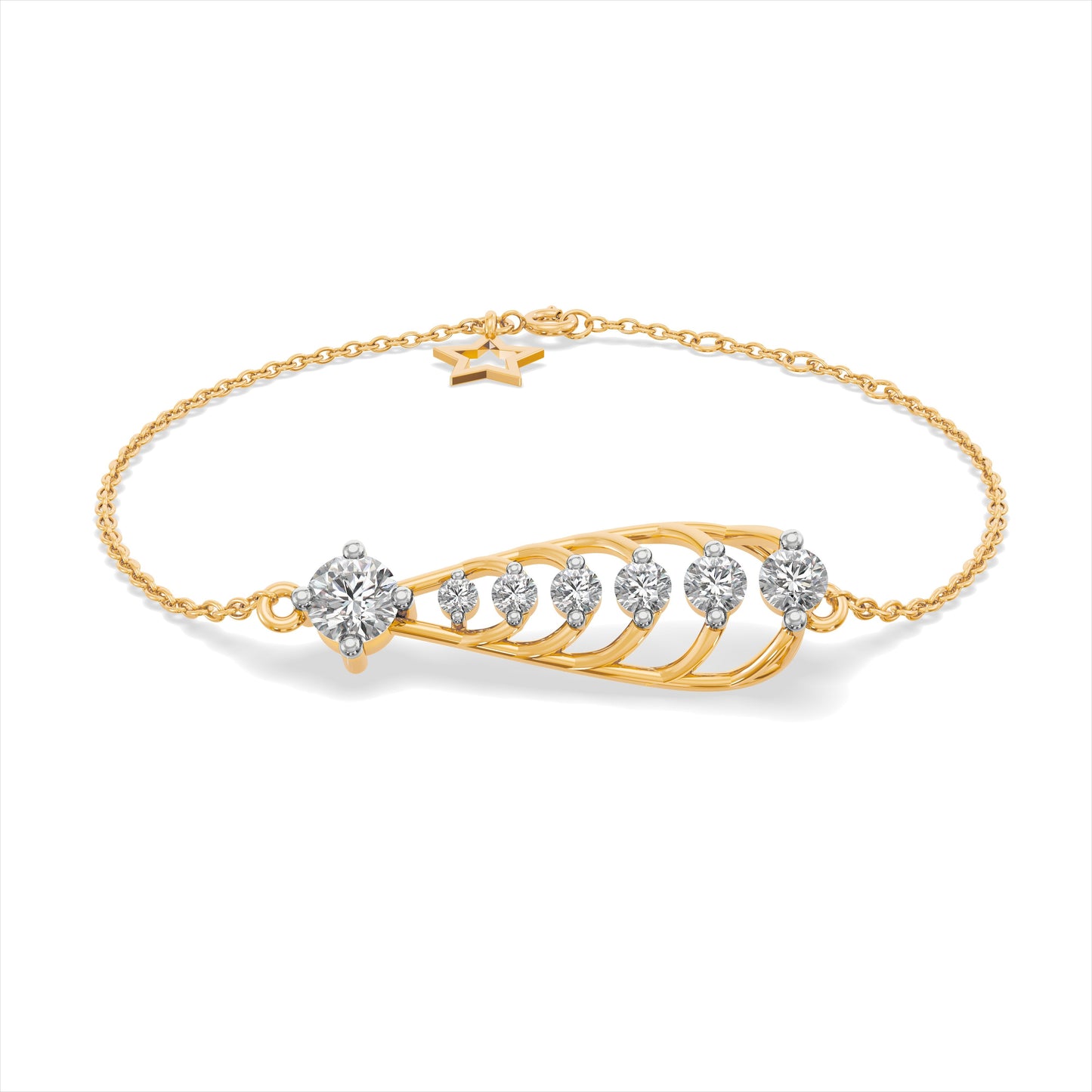 Leafy Spark 9KT Gold Laboratory Grown Diamond Bracelet