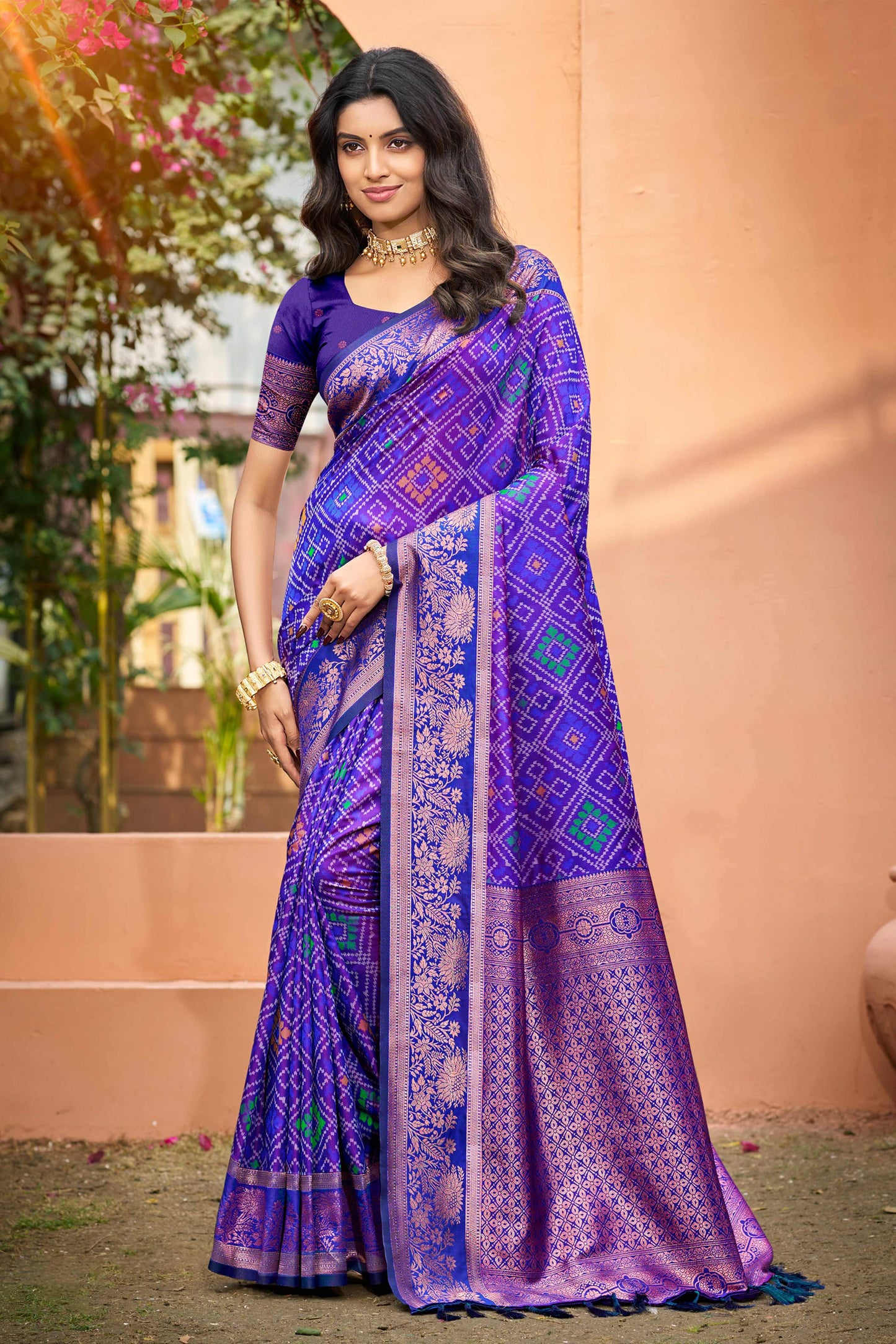Sangam Prints Royal Blue Soft Silk Woven Work Traditional Saree
