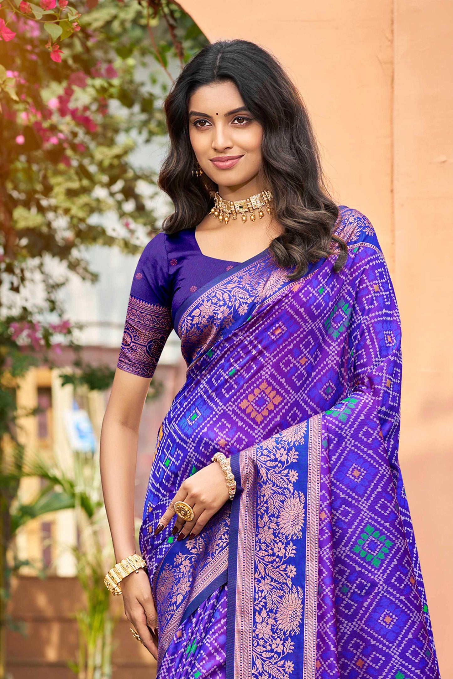 Sangam Prints Royal Blue Soft Silk Woven Work Traditional Saree