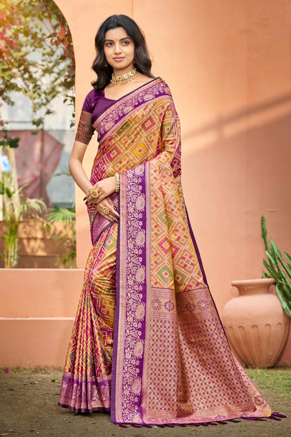 Sangam Prints Mustard Gold Soft Silk Woven Work Traditional Saree