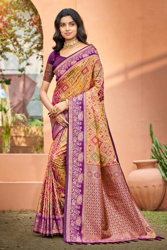 Sangam Prints Mustard Gold Soft Silk Woven Work Traditional Saree