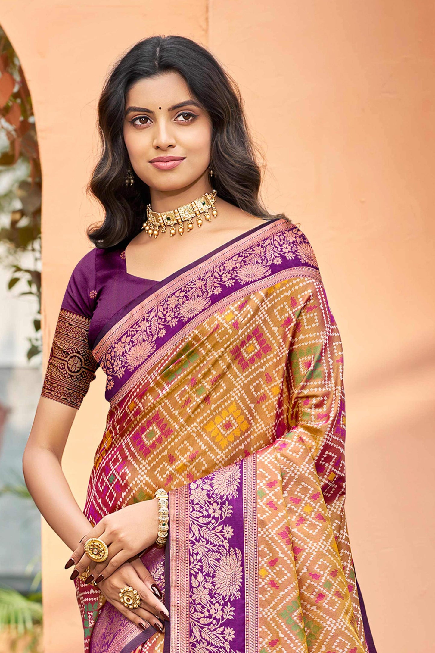 Sangam Prints Mustard Gold Soft Silk Woven Work Traditional Saree