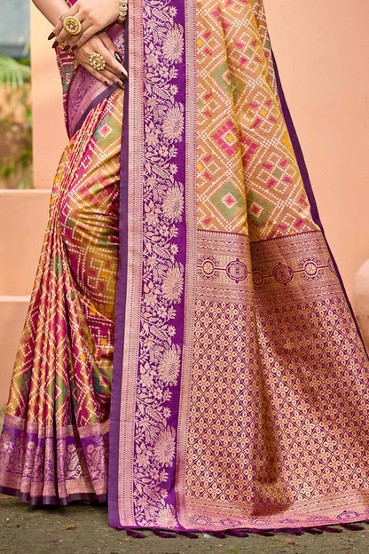 Sangam Prints Mustard Gold Soft Silk Woven Work Traditional Saree