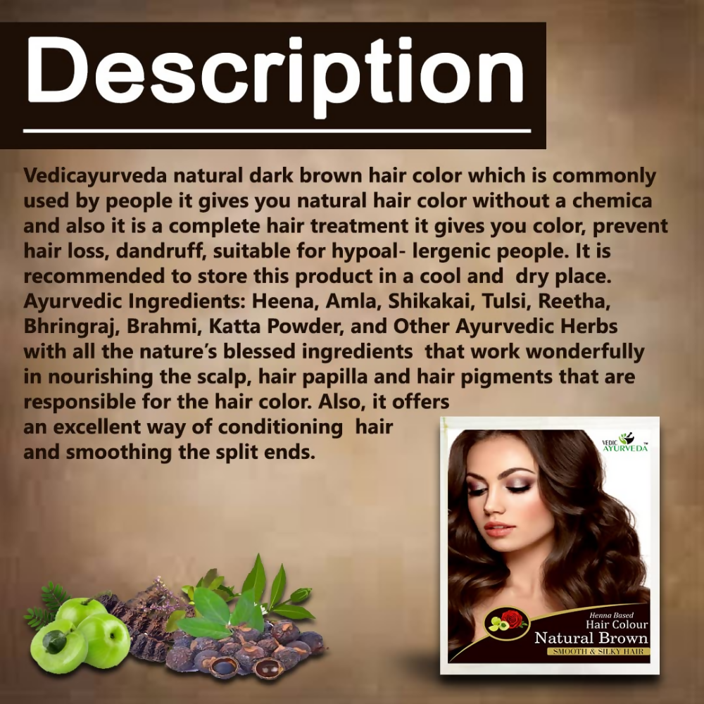 VedicAyurveda Henna Hair Color Naturally Brown