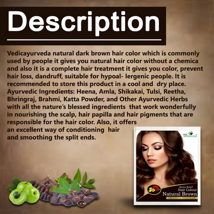 VedicAyurveda Henna Hair Color Naturally Brown