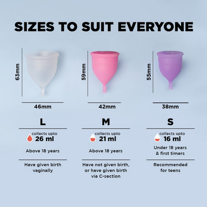 Pee Safe Menstrual Cup Medium + Large