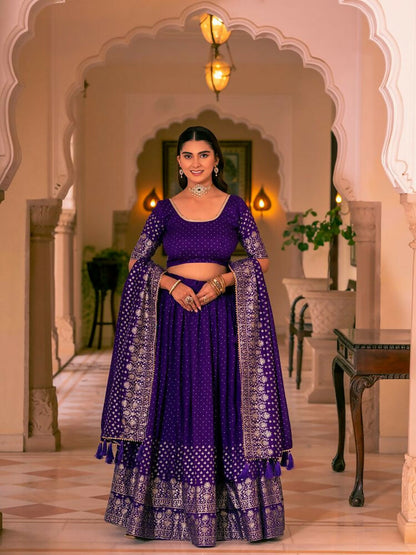 Lehenga Mart Purple Designer Wedding Wear Lehenga Choli