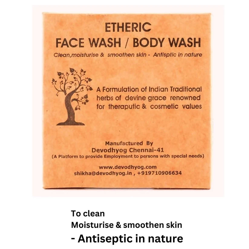Etheric Herbal Face & Body Wash Powder  Natural Anti Acne & Skin Brightening Care