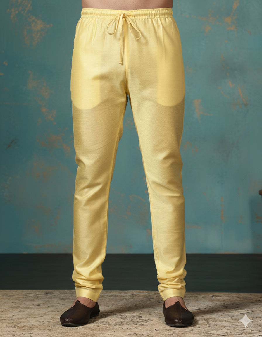 Zavaya Golden Plain Dupion Silk Churidar