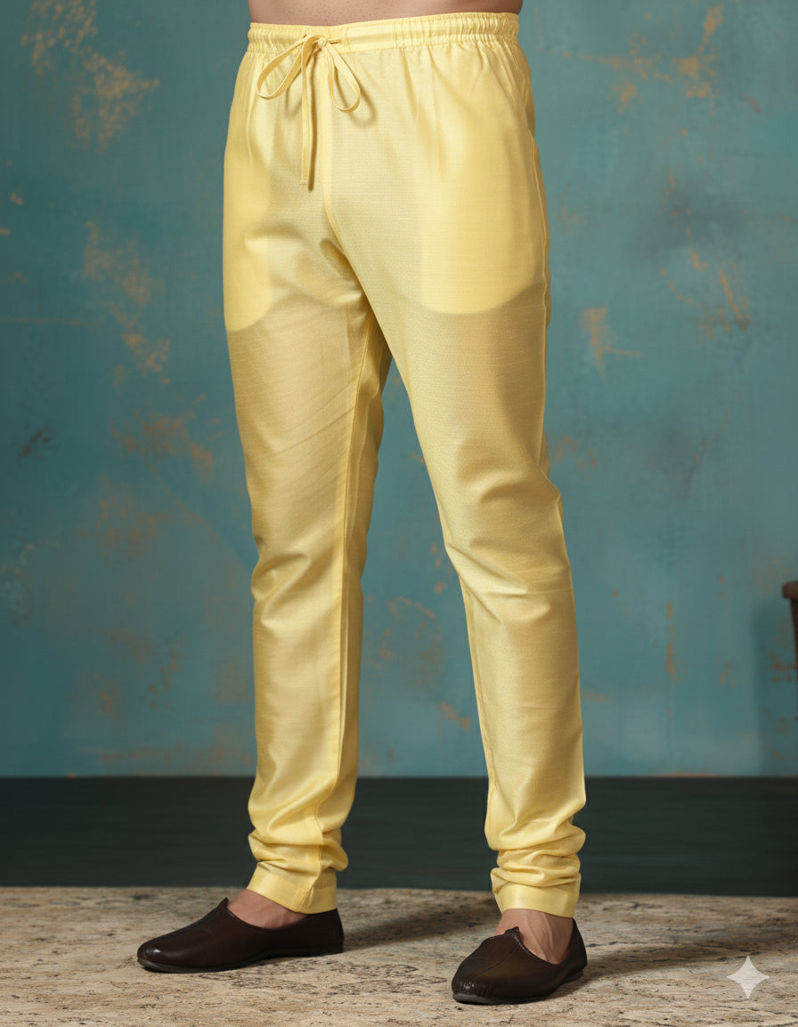 Zavaya Golden Plain Dupion Silk Churidar