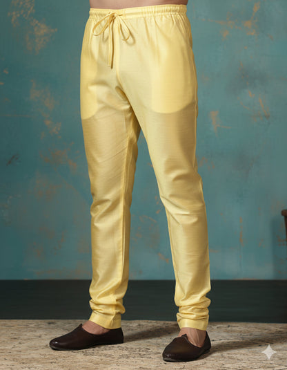 Zavaya Golden Plain Dupion Silk Churidar
