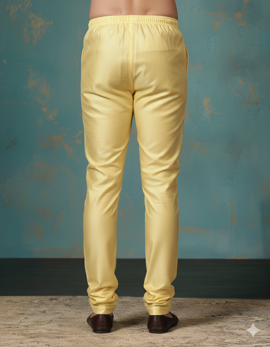 Zavaya Golden Plain Dupion Silk Churidar