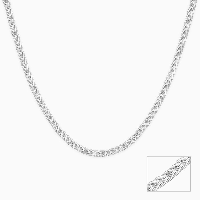 Silver Spiga Wheat Chain for Him
