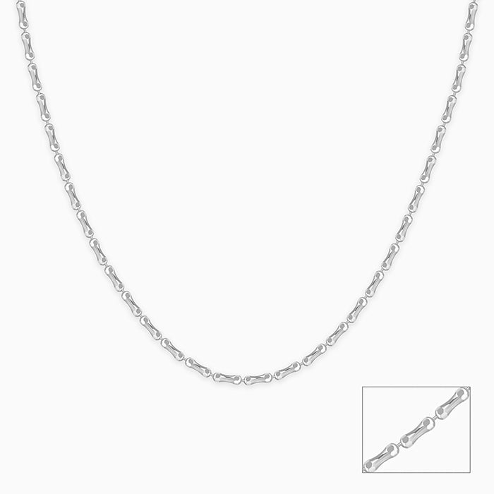 Silver Cylindrical Chain For Him