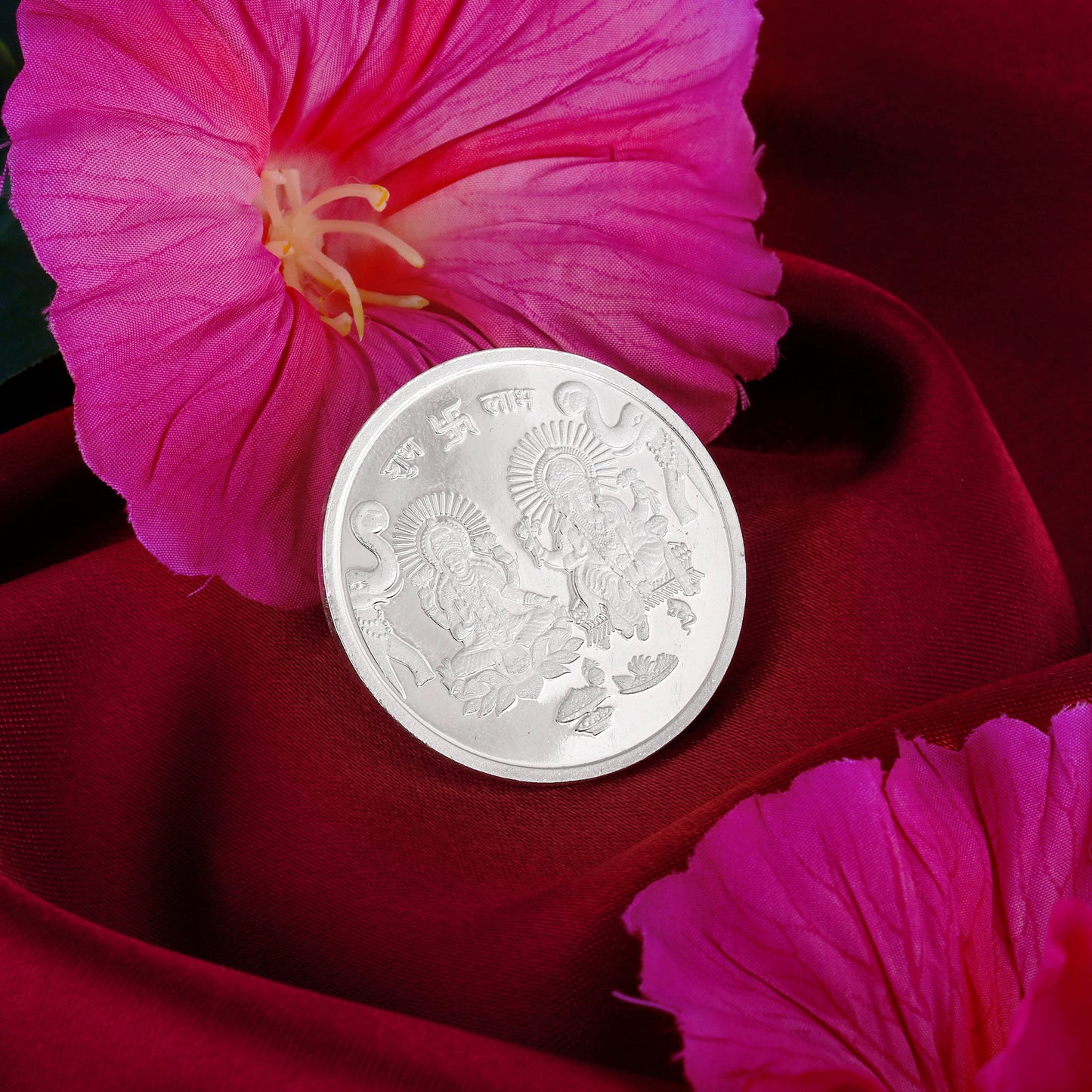 999 Silver Goddess Lakshmi and Lord Ganesh Coin - 10 g