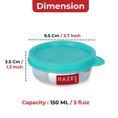 HAZEL Container For Kitchen Storage Set Of 2, 90 Ml Each, Silver